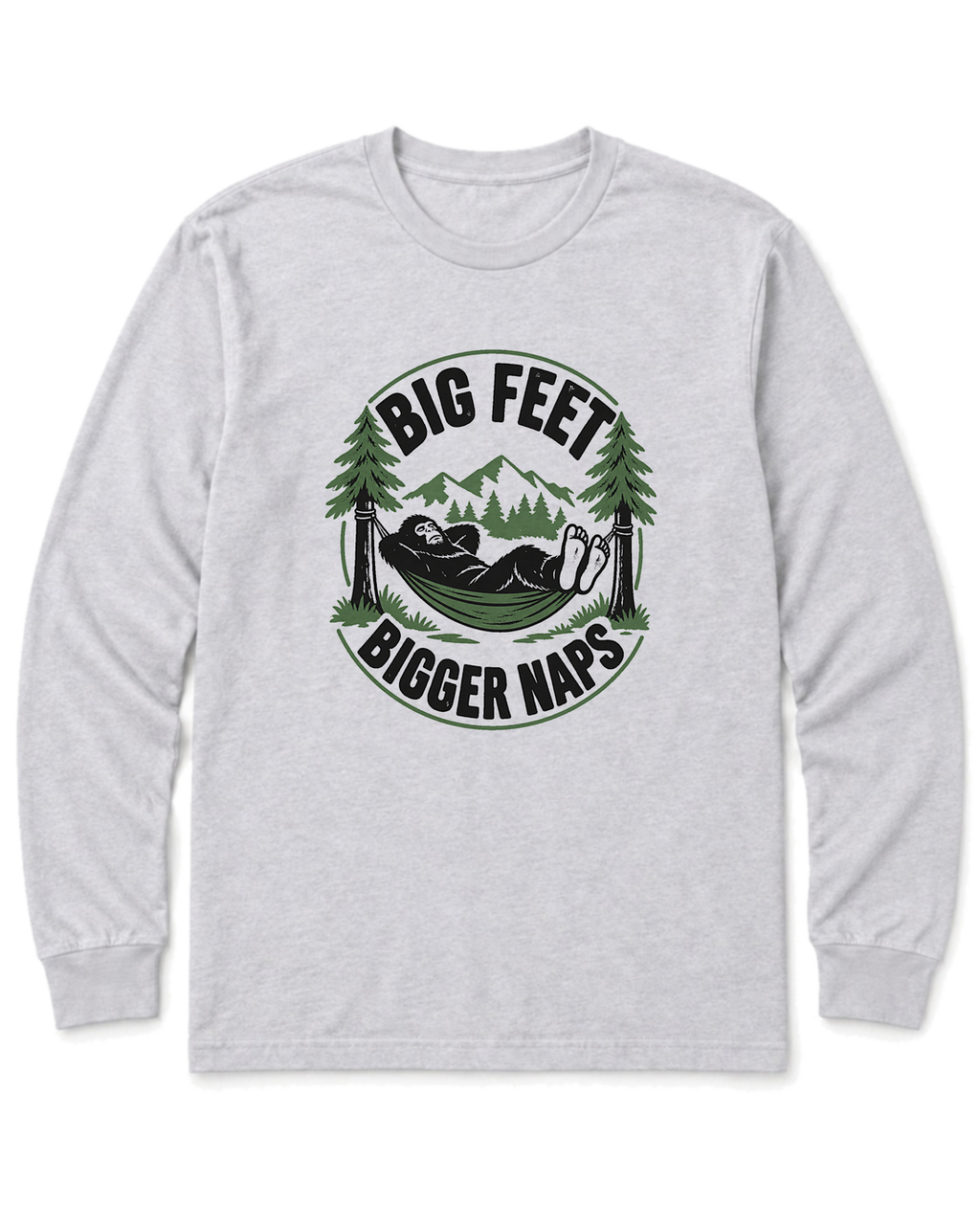 Big Feet, Bigger Naps Long Sleeve Shirt - Ash