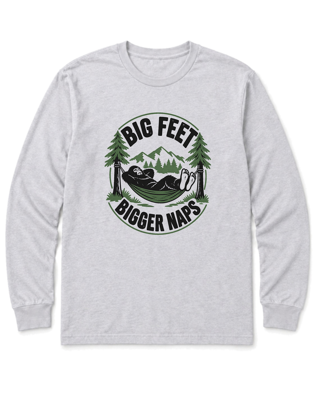 Big Feet, Bigger Naps Long Sleeve Shirt - Ash