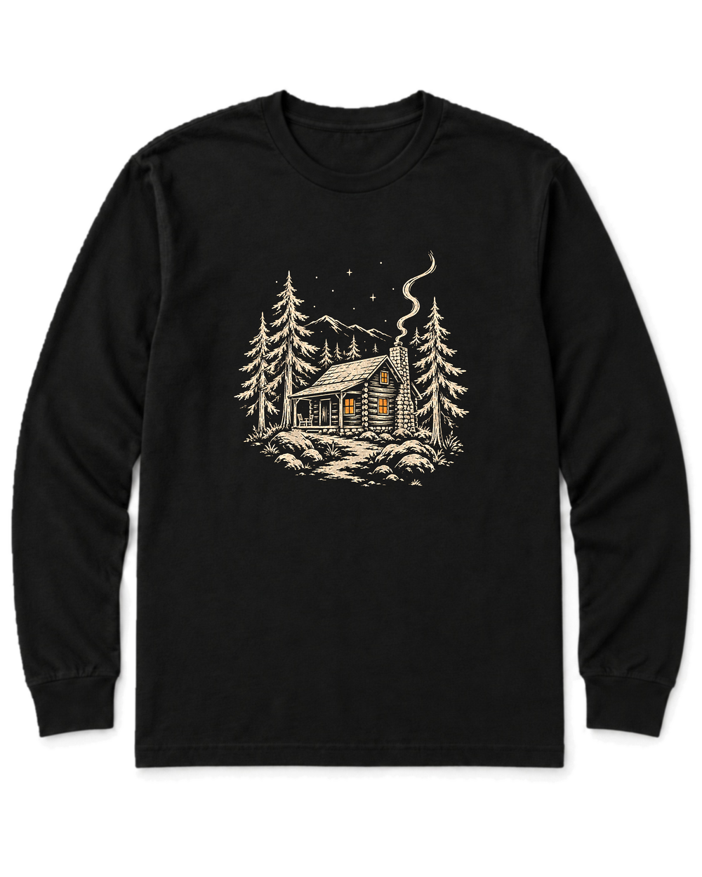Cabin Glow Long Sleeve Shirt - Black