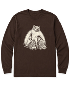 Bear in a Tiny Tent Long Sleeve Shirt - Dark Chocolate