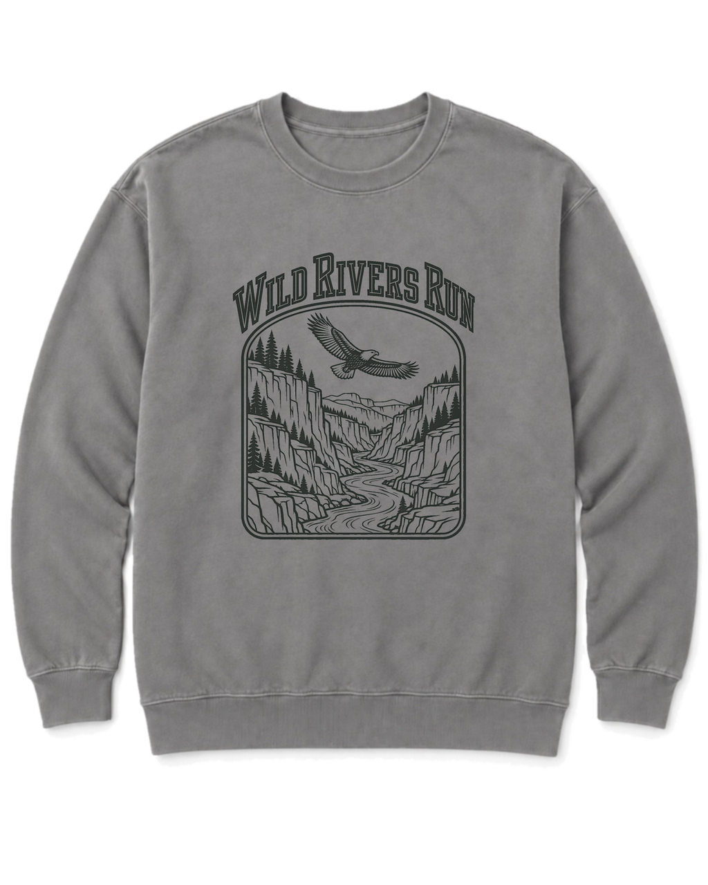 Wild Rivers Run Sweatshirt - Grey