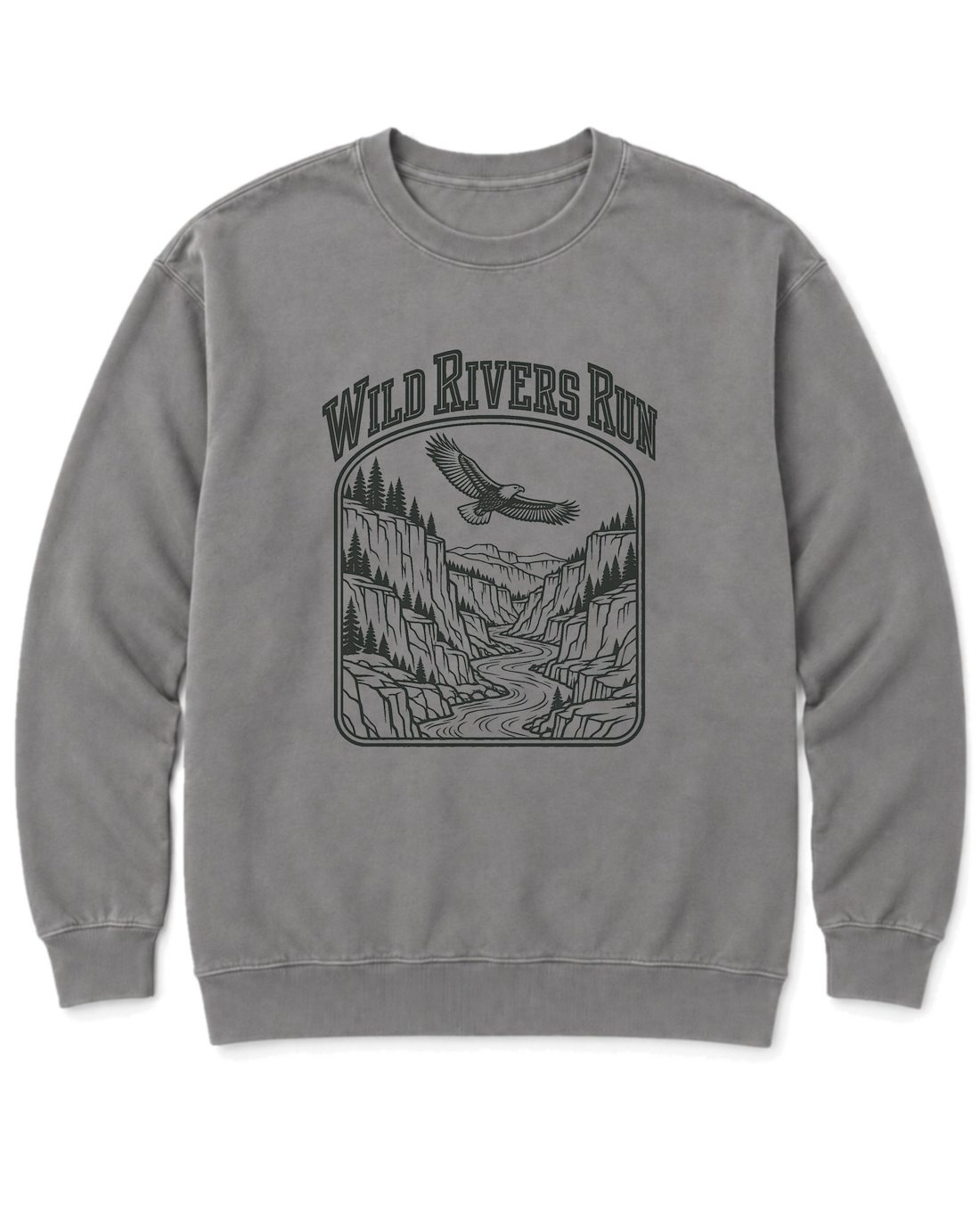 Wild Rivers Run Sweatshirt - Grey