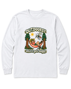 Outdoorsy Until It Gets Buggy Long Sleeve Shirt - White
