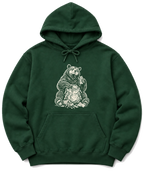 Snack Thief Bear Hoodie - Forest Green