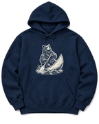 Bear in a Canoe Hoodie - Navy