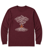 Campfire Smoke Long Sleeve Shirt - Maroon