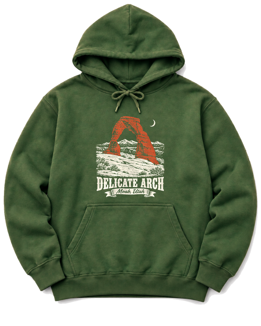 Delicate Arch Hoodie - Military Green