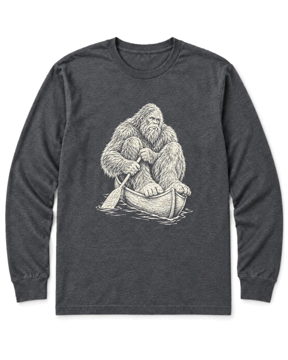 Bigfoot Canoe Long Sleeve Shirt - Dark Heather