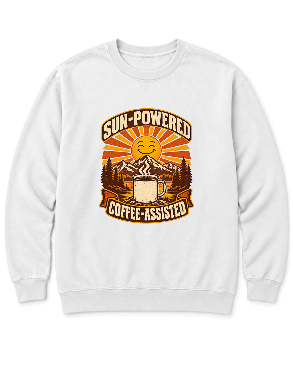 Sun-Powered, Coffee-Assisted Sweatshirt - White