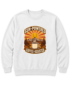 Sun-Powered, Coffee-Assisted Sweatshirt - White