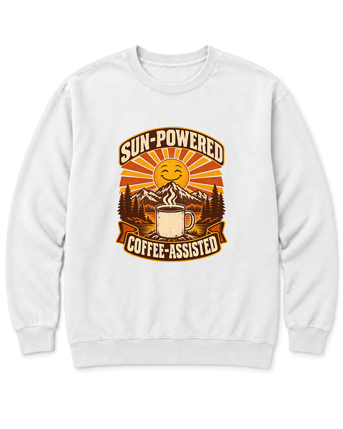 Sun-Powered, Coffee-Assisted Sweatshirt - White