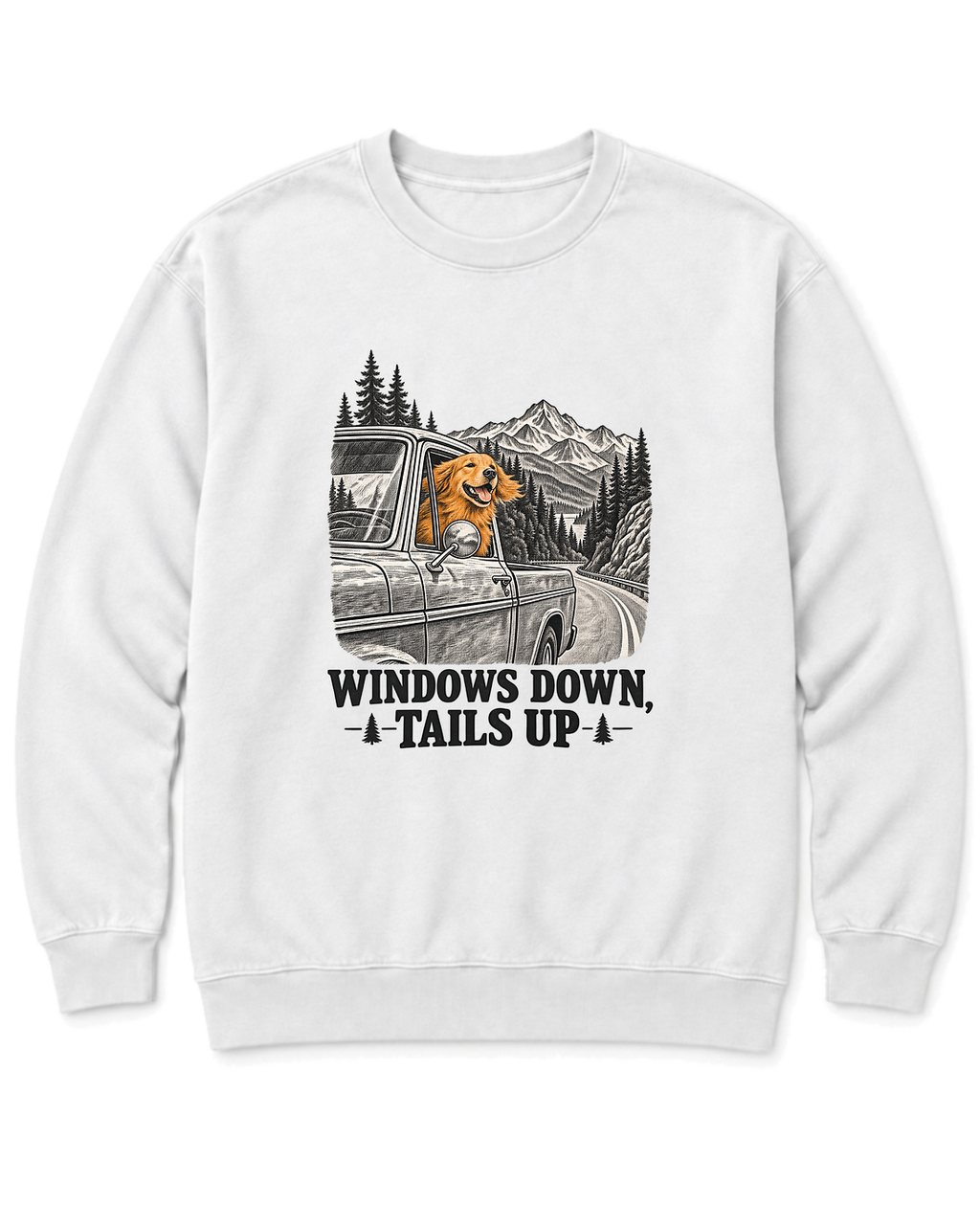 Windows Down, Tails Up Sweatshirt - White