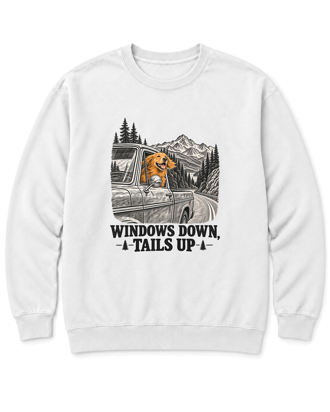 Windows Down, Tails Up Sweatshirt - White