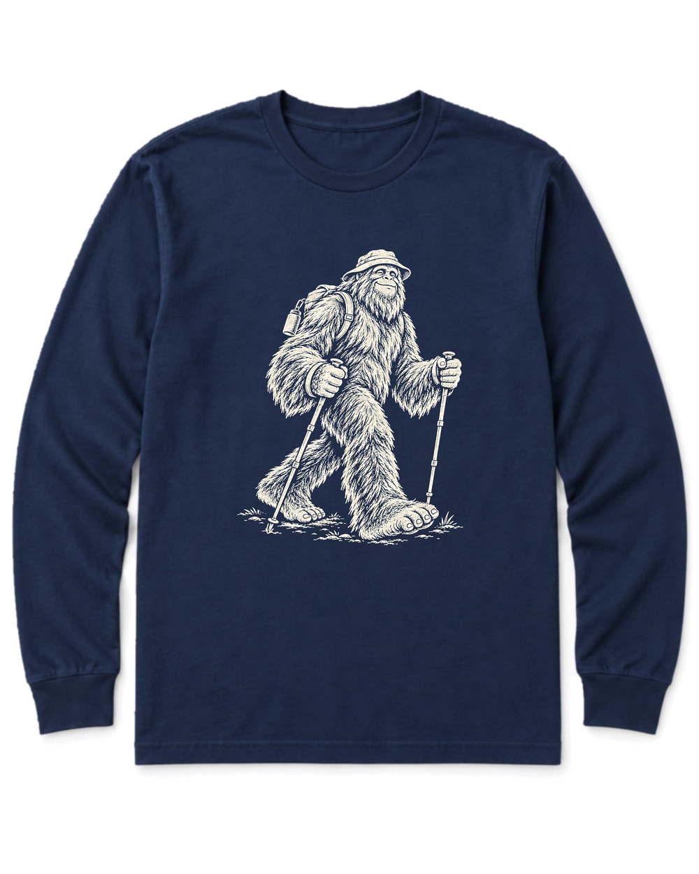 Bigfoot Day Hike Long Sleeve Shirt - Navy