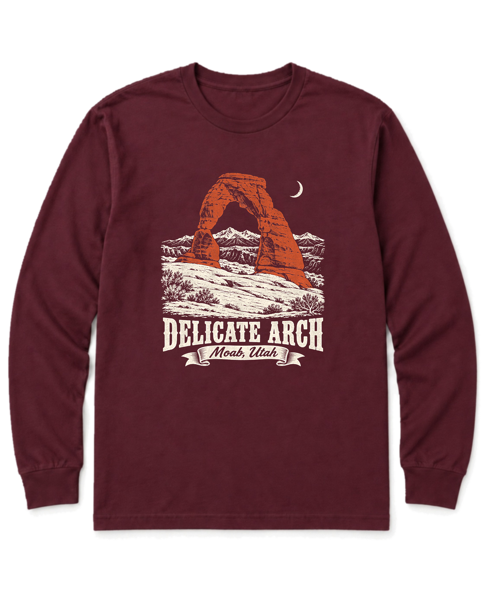 Delicate Arch Long Sleeve Shirt - Maroon