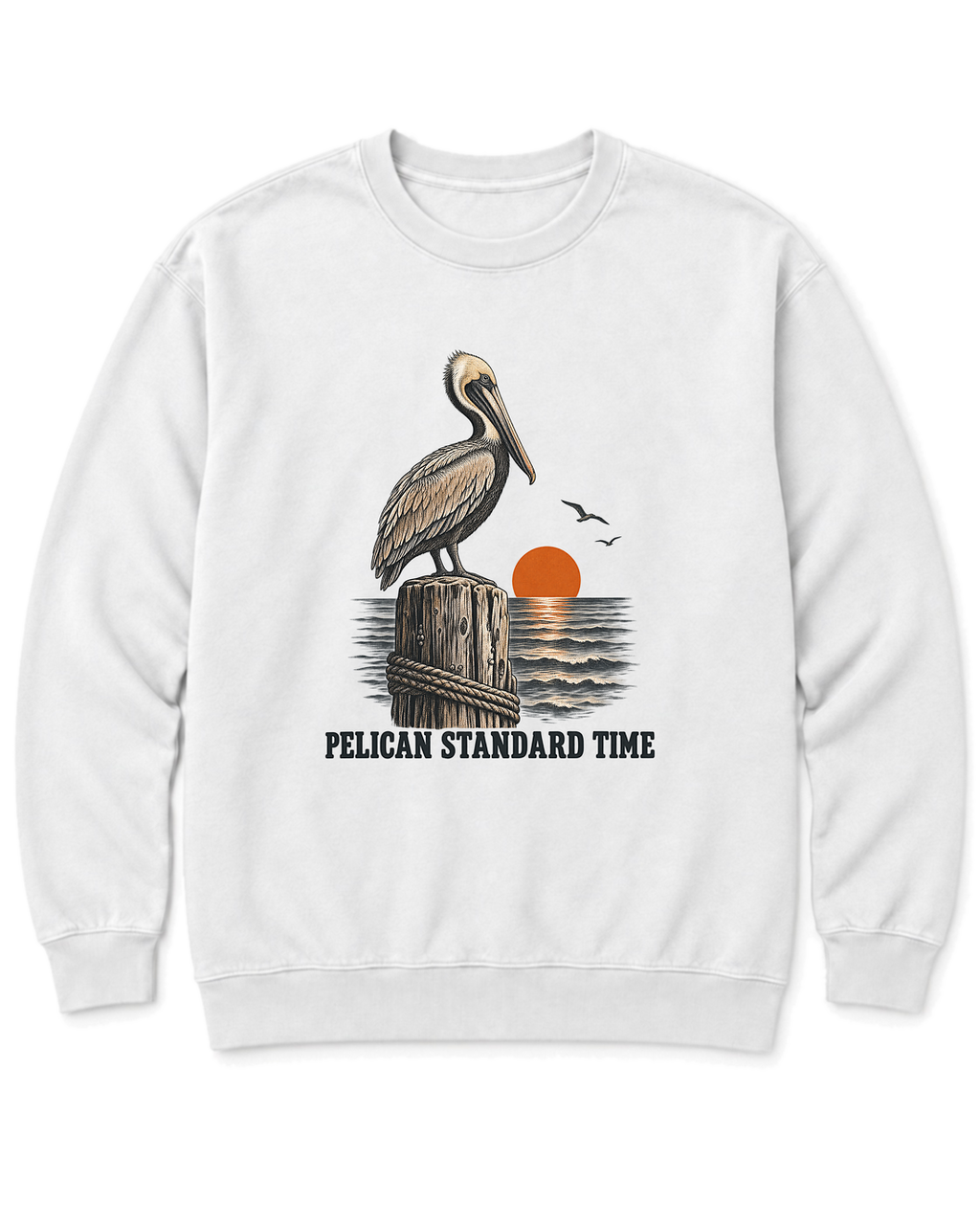 Pelican Standard Time Sweatshirt - White