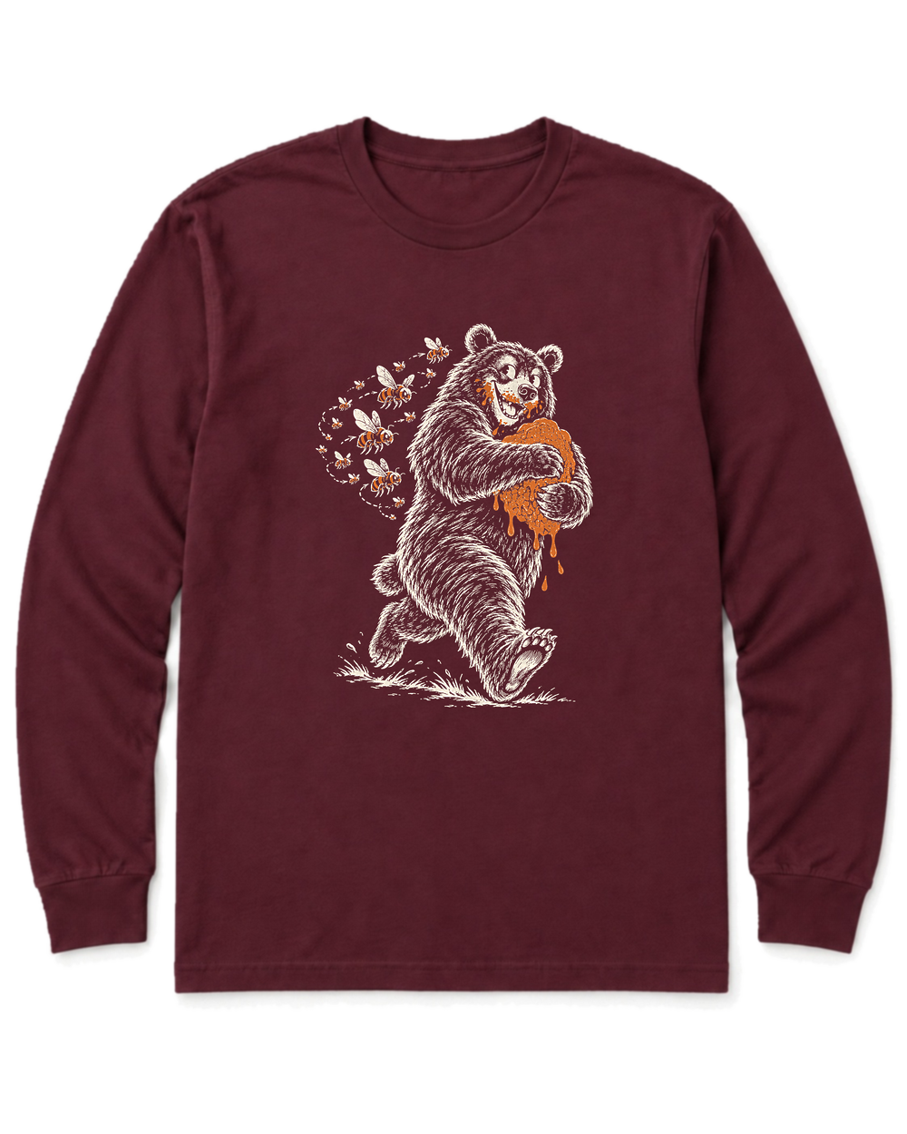 Honey Heist Long Sleeve Shirt - Maroon