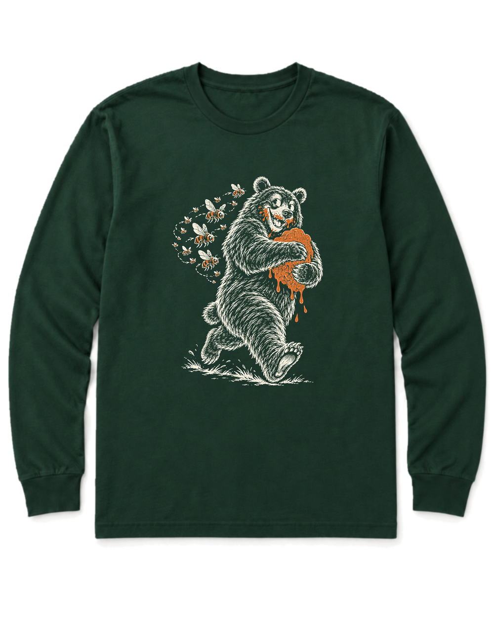 Honey Heist Long Sleeve Shirt - Forest Green