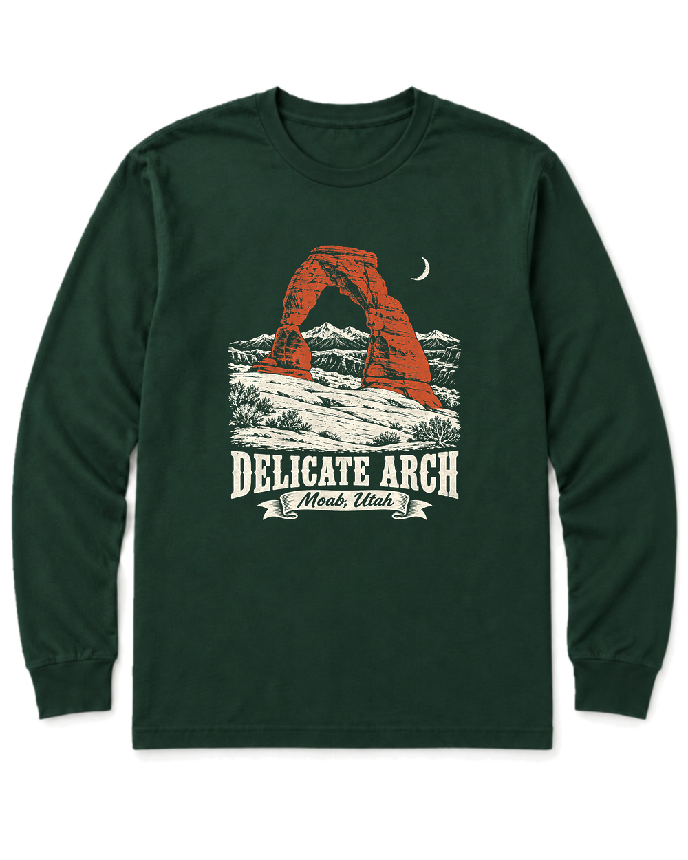 Delicate Arch Long Sleeve Shirt - Forest Green