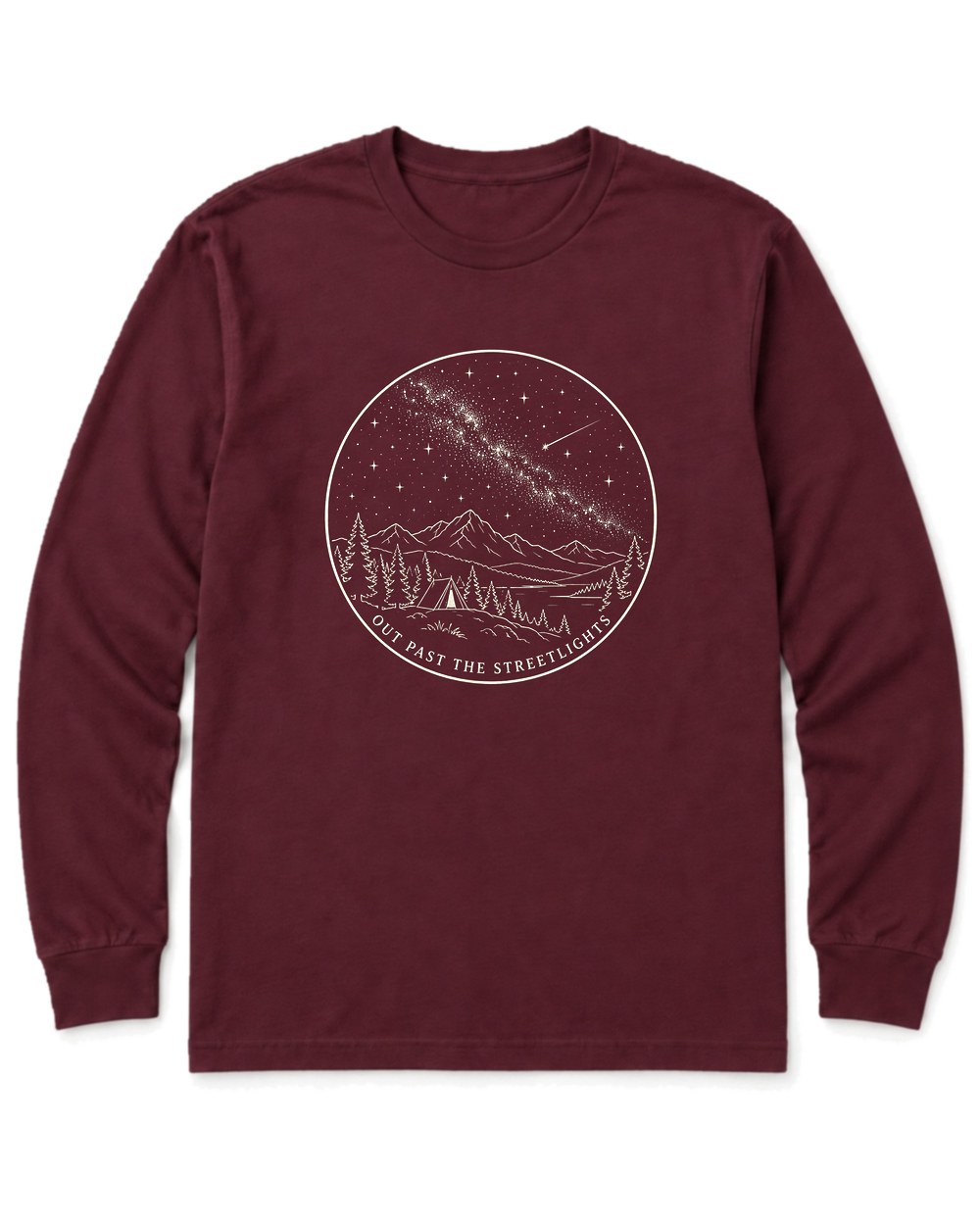 Out Past the Streetlights Long Sleeve Shirt - Maroon