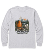 Coffee Tastes Better at Camp Long Sleeve Shirt - Ash