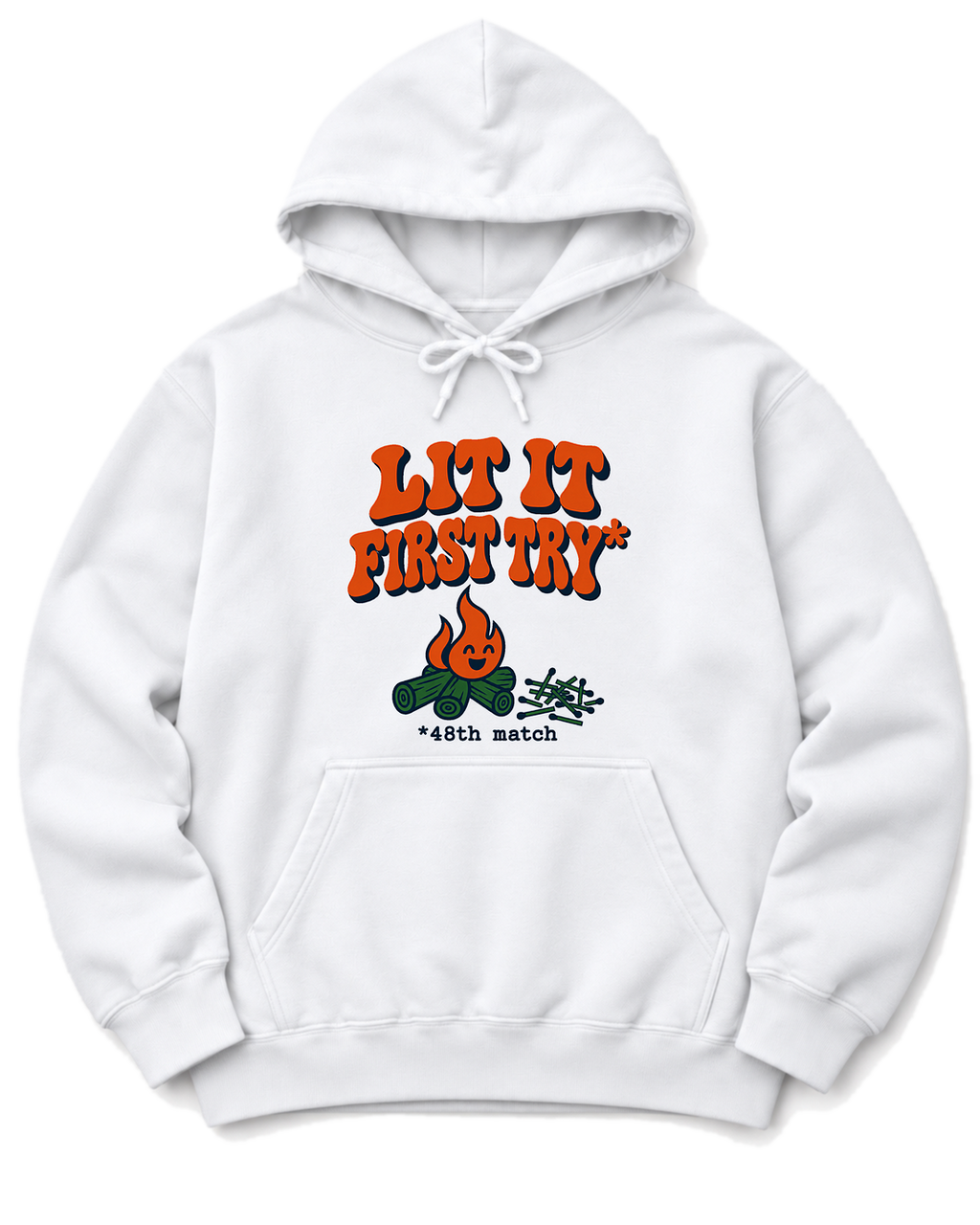 Lit It First Try Hoodie - White