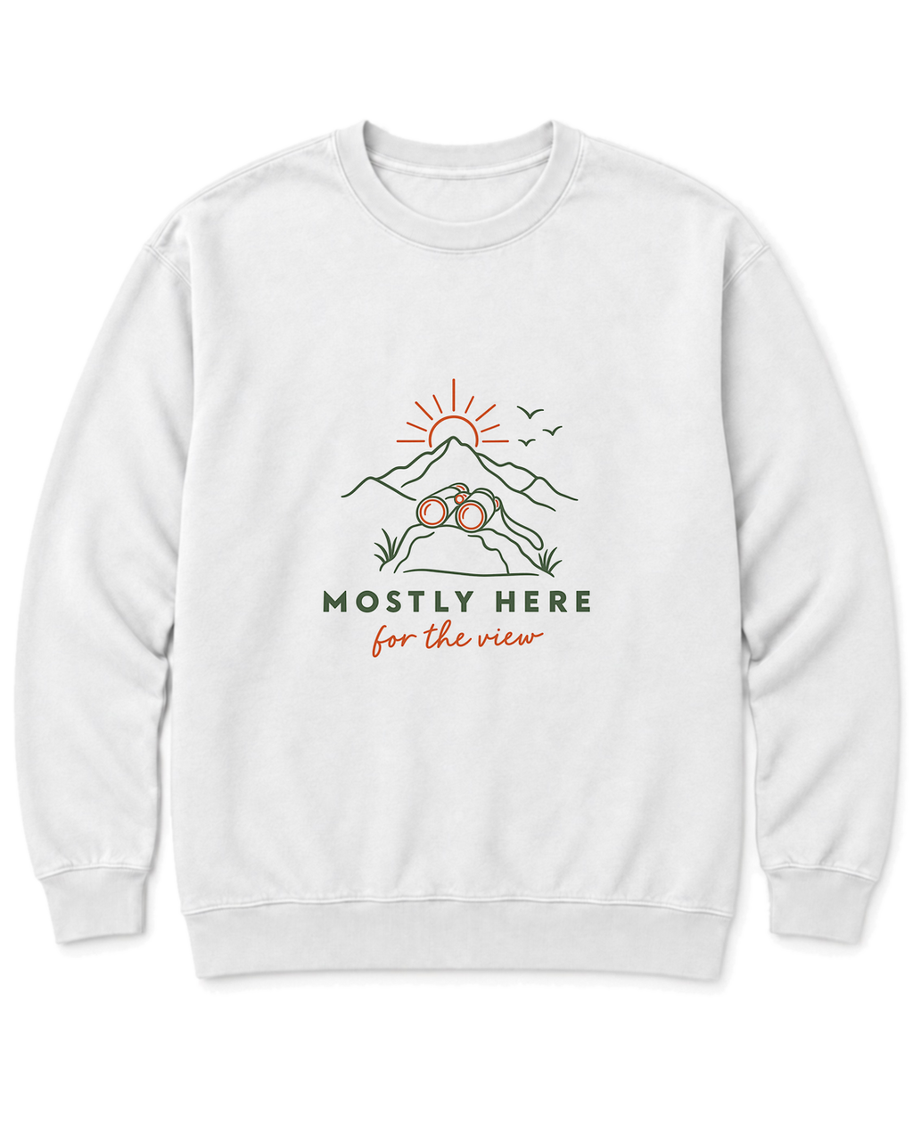 Mostly Here for the View Sweatshirt - White