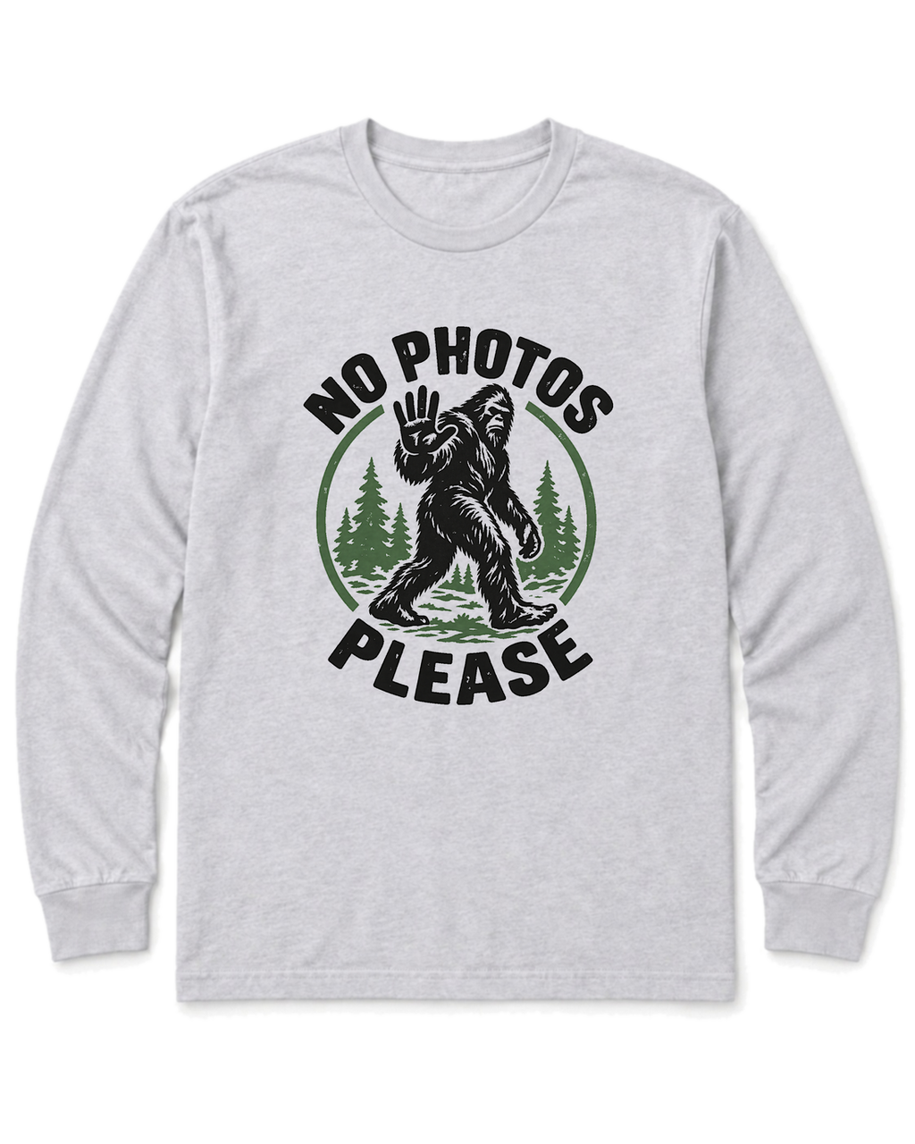 No Photos Please Long Sleeve Shirt - Ash