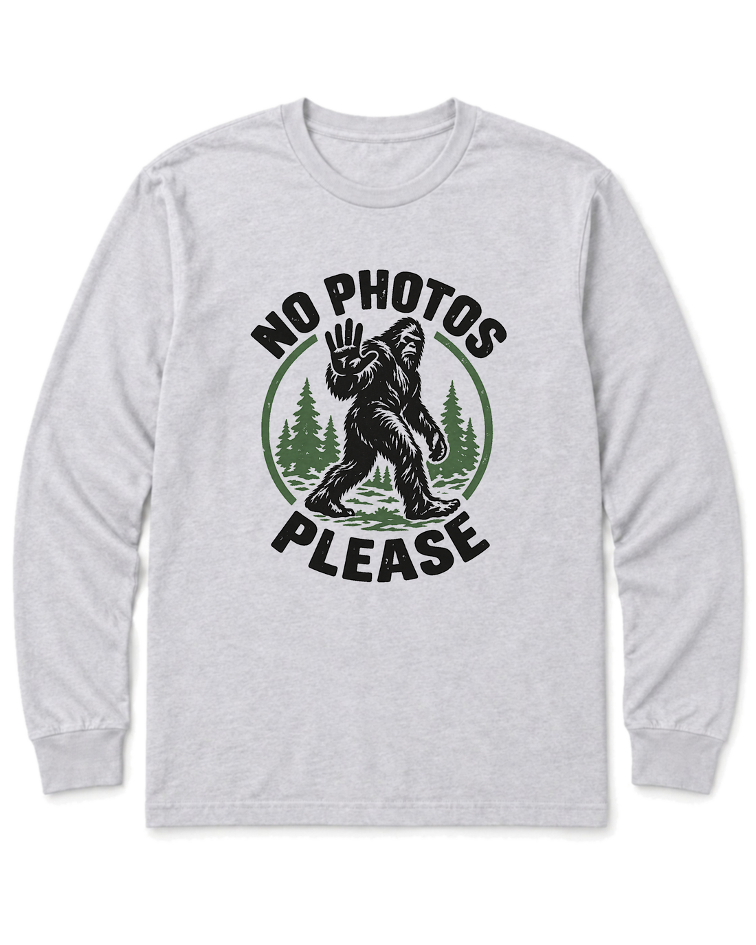 No Photos Please Long Sleeve Shirt - Ash