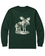 Moose Right of Way Long Sleeve Shirt - Forest Green