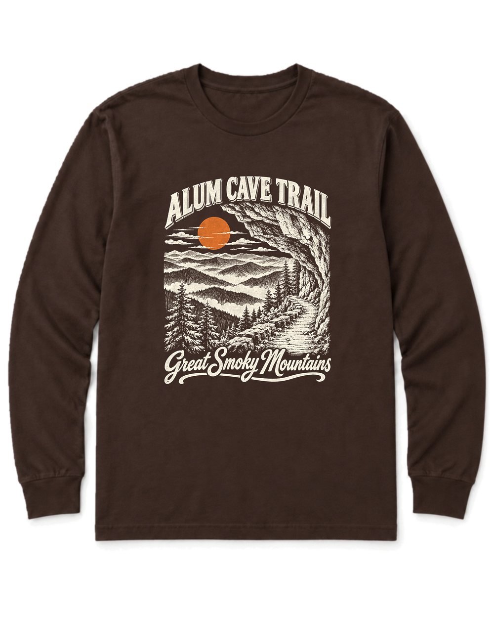 Alum Cave Trail Long Sleeve Shirt - Dark Chocolate