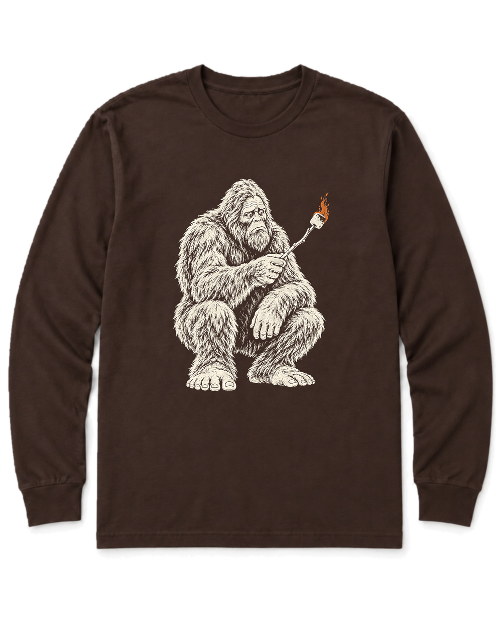 Bigfoot S'mores Long Sleeve Shirt - Dark Chocolate
