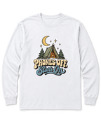 Phones Off, Stars On Long Sleeve Shirt - White