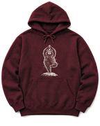 Tree Pose Bear Hoodie - Maroon
