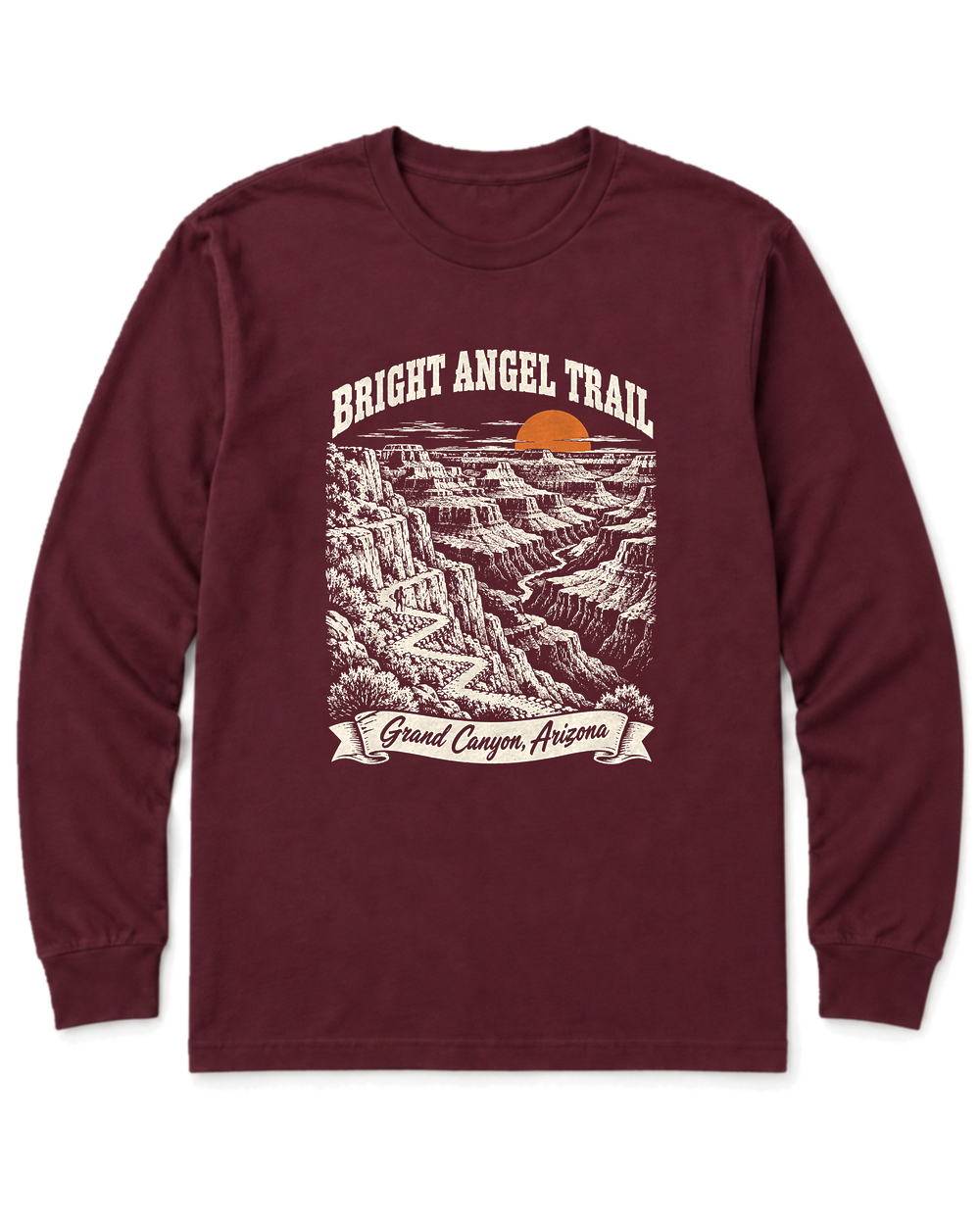 Bright Angel Trail Long Sleeve Shirt - Maroon
