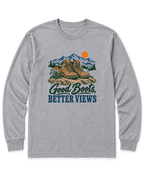 Good Boots, Better Views Long Sleeve Shirt - Sport Grey
