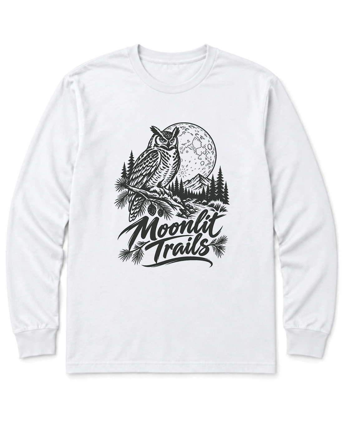 Moonlit Trails Long Sleeve Shirt - White
