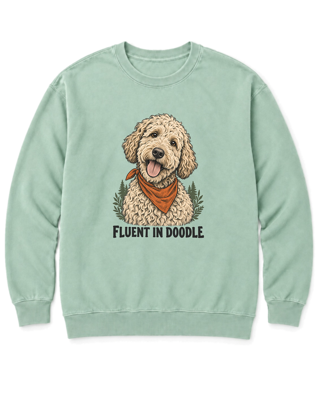 Fluent in Doodle Sweatshirt - Chalky Mint