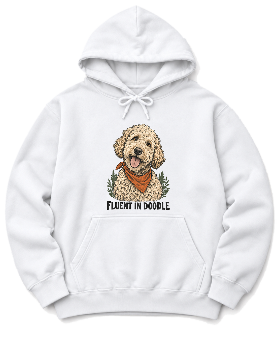 Fluent in Doodle Hoodie - White