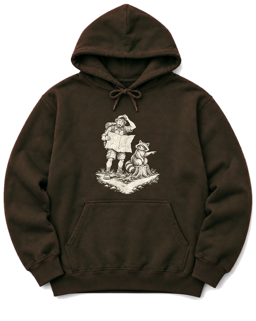 Upside-Down Map Hoodie - Dark Chocolate