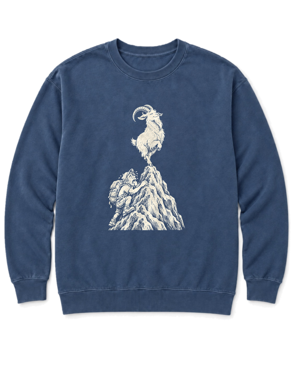 Show-Off Mountain Goat Sweatshirt - Denim