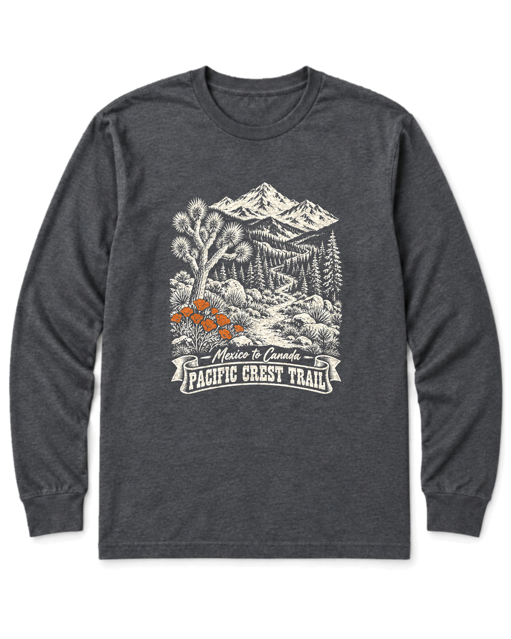 Pacific Crest Trail Long Sleeve Shirt - Dark Heather
