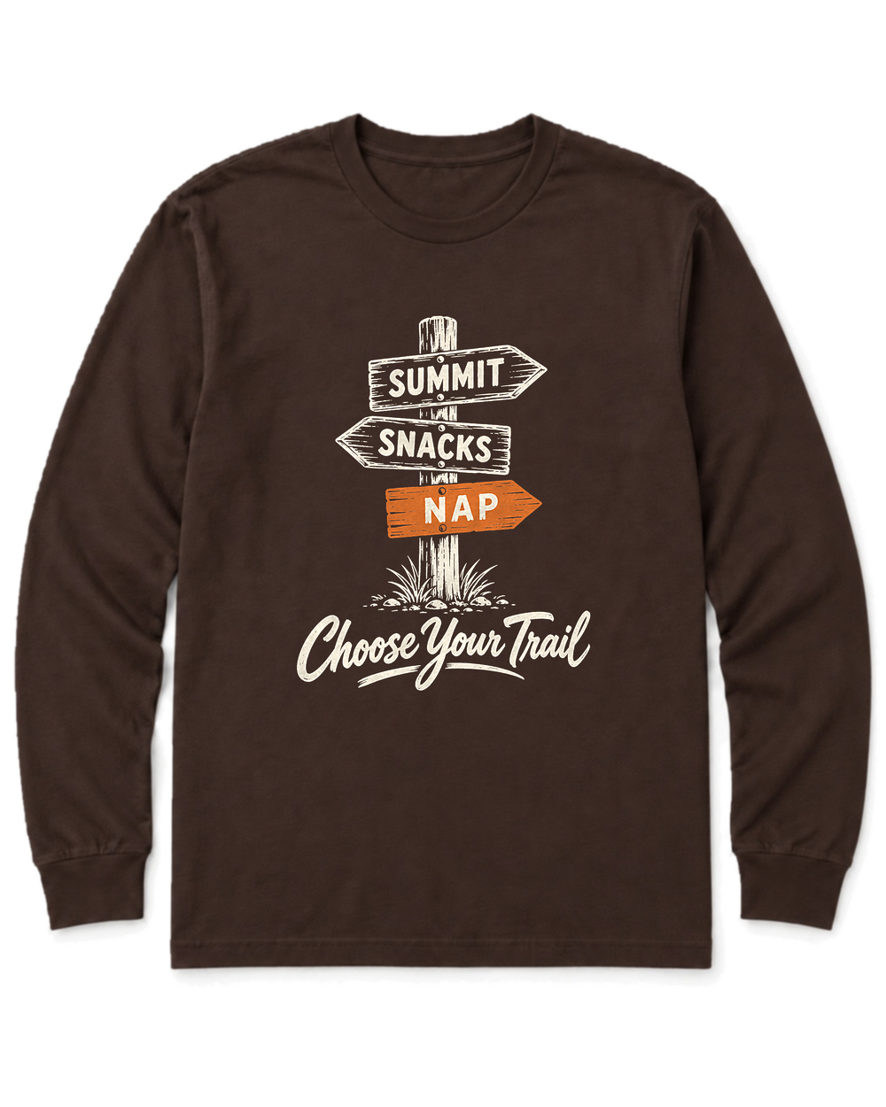 Choose Your Trail Long Sleeve Shirt - Dark Chocolate