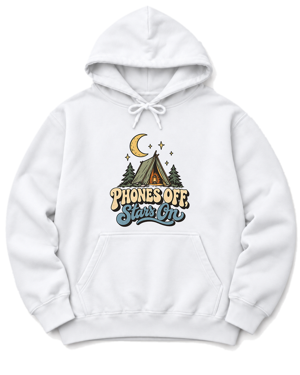 Phones Off, Stars On Hoodie - White