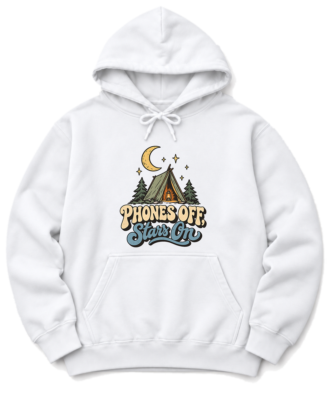 Phones Off, Stars On Hoodie - White