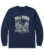 Tall Pines, Clear Mind Long Sleeve Shirt - Navy