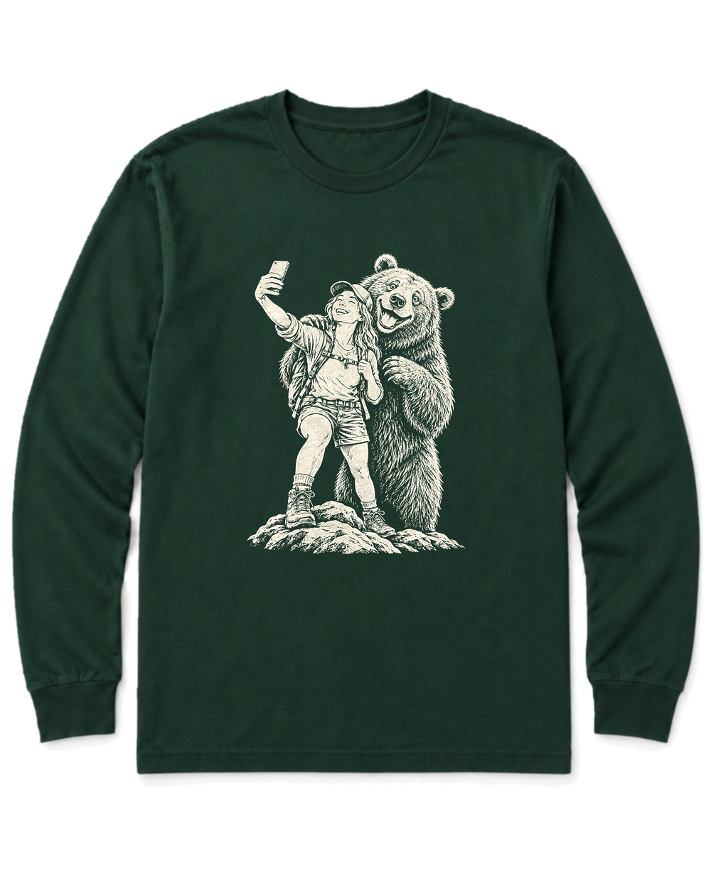Summit Photobomb Long Sleeve Shirt - Forest Green