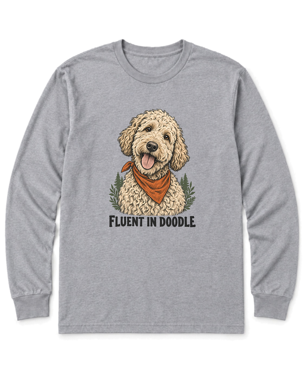 Fluent in Doodle Long Sleeve Shirt - Sport Grey