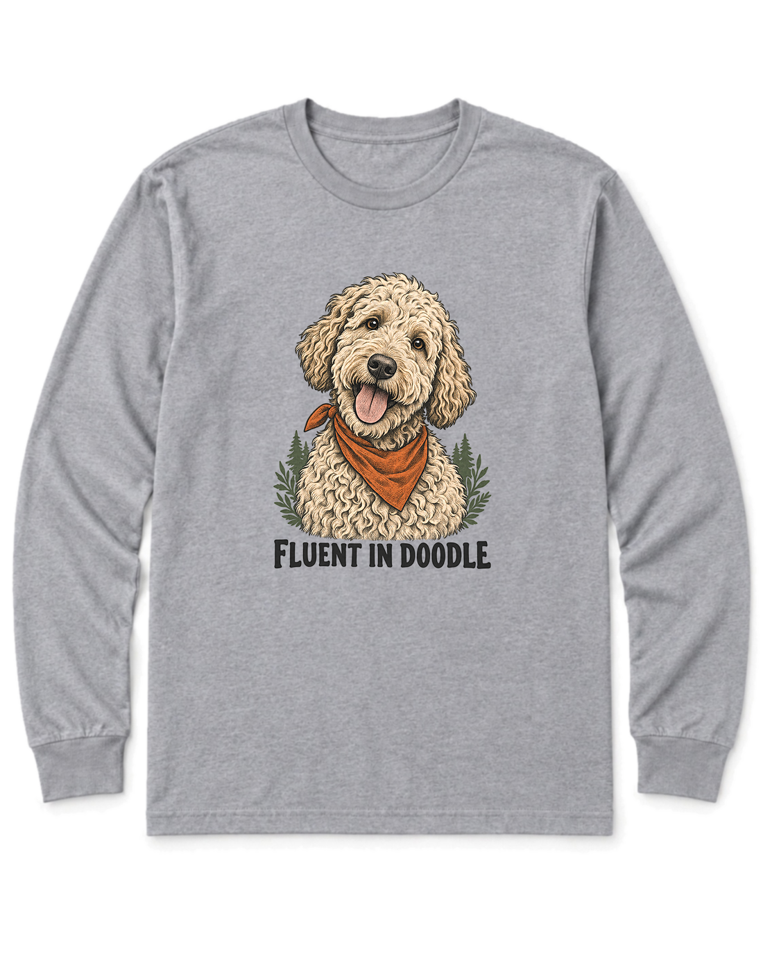 Fluent in Doodle Long Sleeve Shirt - Sport Grey