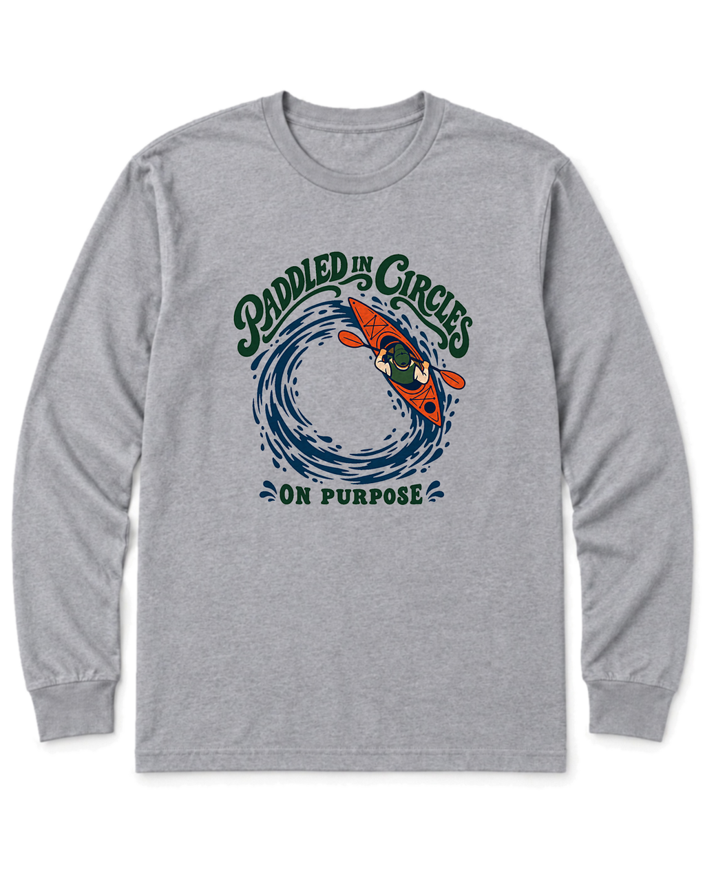 Paddled in Circles Long Sleeve Shirt - Sport Grey